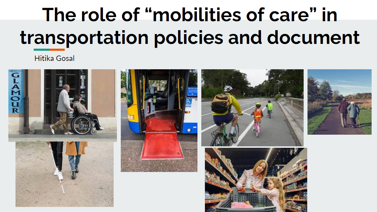 Presentations title and images of mobilities of care