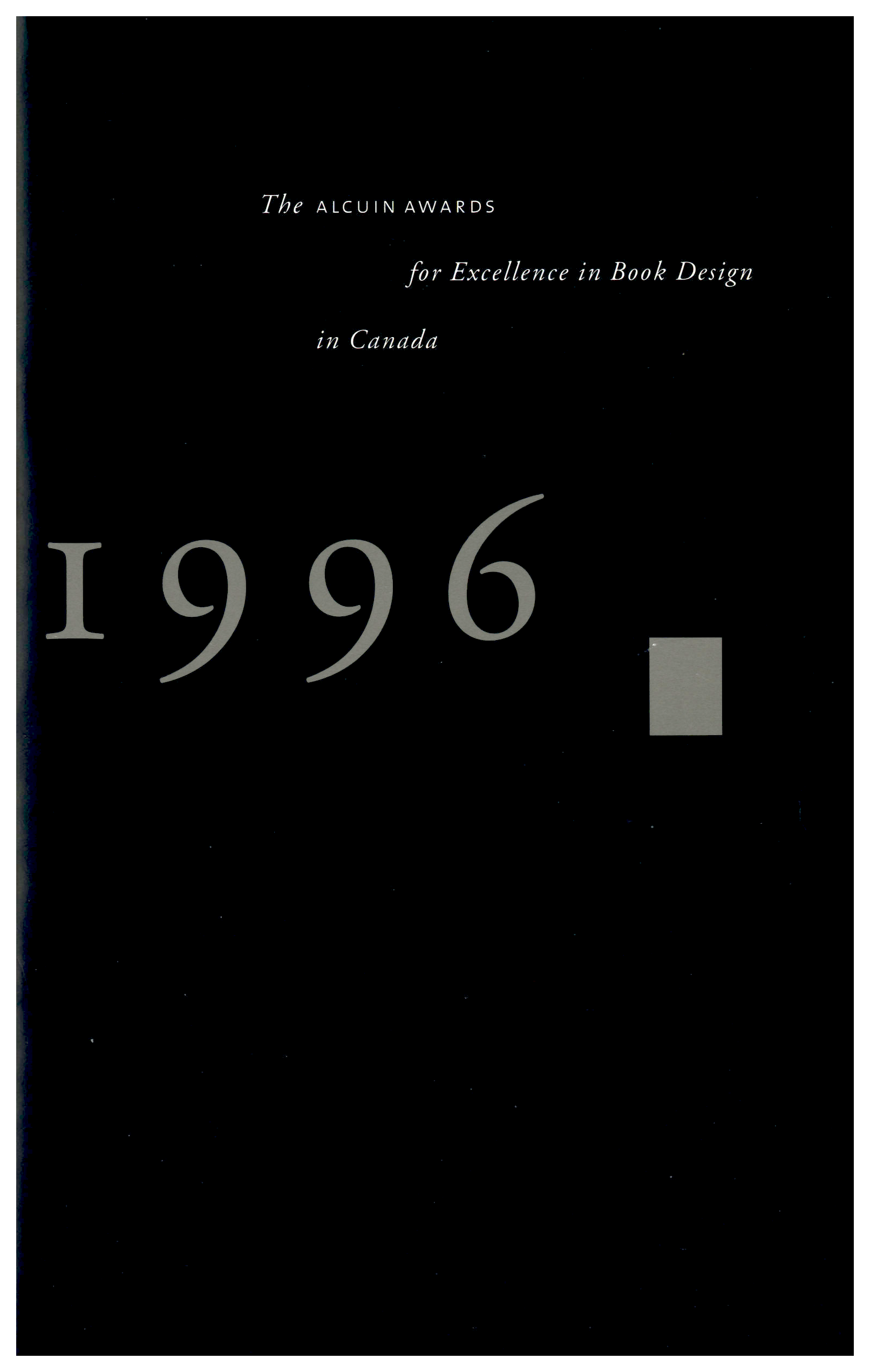 Cover page for 1996 Alcuin Award Winner Catalogue