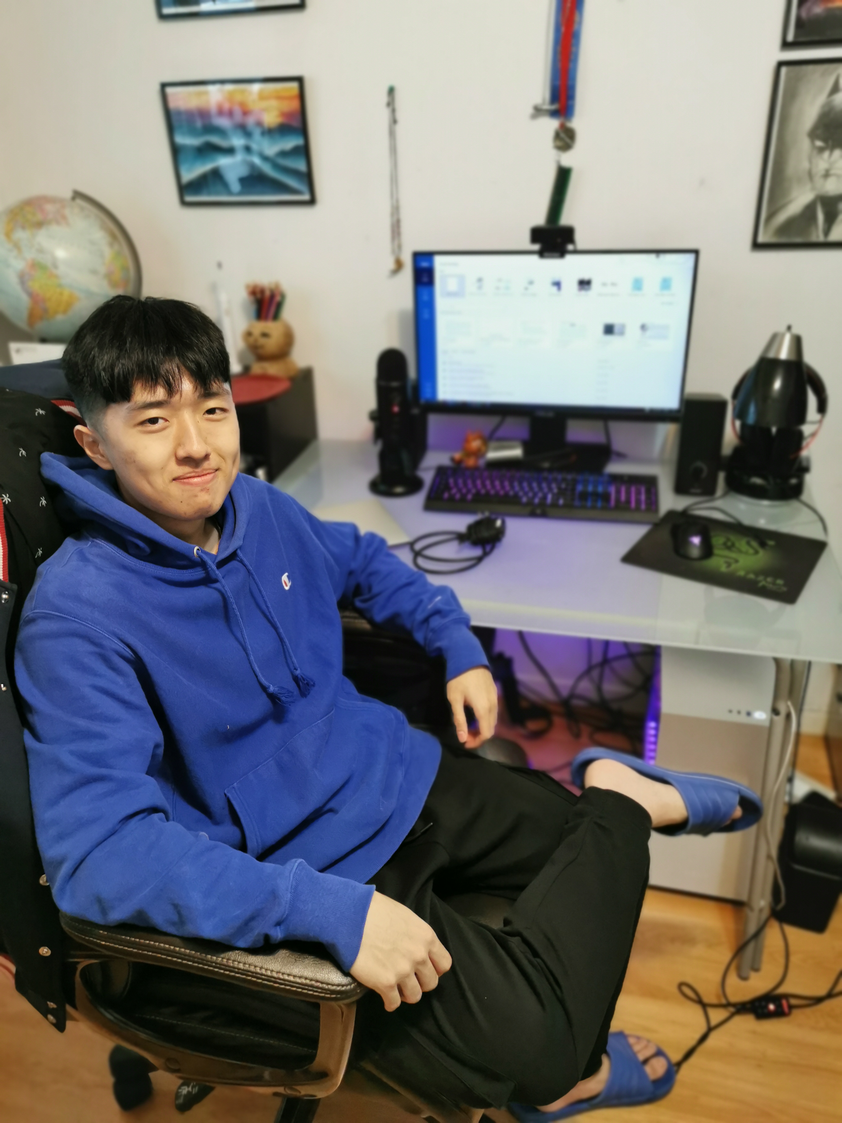 Photo of the author, Andy Liu, at the computer 